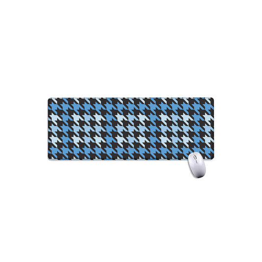 Blue Houndstooth Pattern Print Extended Mouse Pad