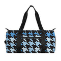 Blue Houndstooth Pattern Print Gym Bag