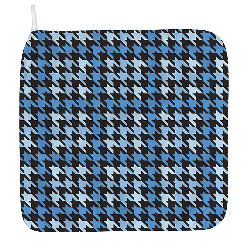 Blue Houndstooth Pattern Print Hand Towel
