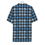 Blue Houndstooth Pattern Print Hawaiian Shirt