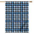 Blue Houndstooth Pattern Print House Flag