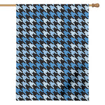 Blue Houndstooth Pattern Print House Flag