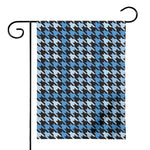 Blue Houndstooth Pattern Print House Flag