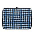 Blue Houndstooth Pattern Print Laptop Sleeve