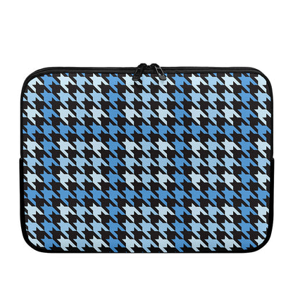 Blue Houndstooth Pattern Print Laptop Sleeve
