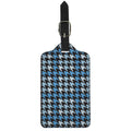 Blue Houndstooth Pattern Print Luggage Tag