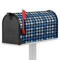 Blue Houndstooth Pattern Print Mailbox Cover
