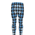 Blue Houndstooth Pattern Print Men's Leggings