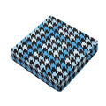 Blue Houndstooth Pattern Print Outdoor Seat Cushion Cover