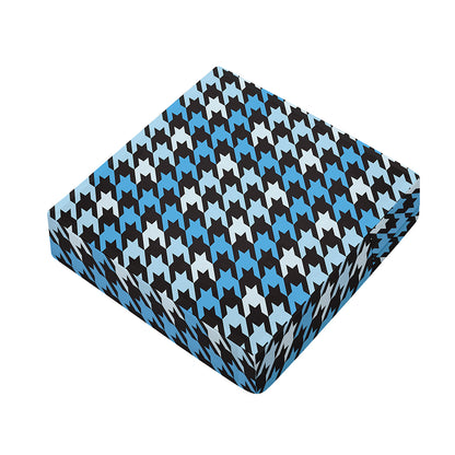 Blue Houndstooth Pattern Print Outdoor Seat Cushion Cover