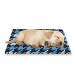 Blue Houndstooth Pattern Print Pet Cooling Mat Cover