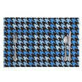 Blue Houndstooth Pattern Print Placemat
