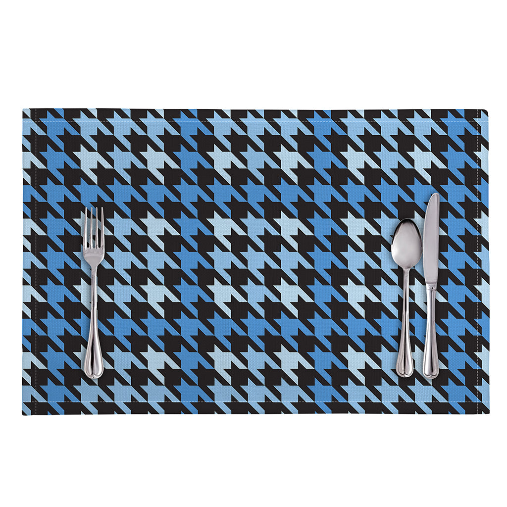Blue Houndstooth Pattern Print Placemat