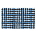 Blue Houndstooth Pattern Print Polyester Doormat