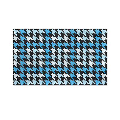 Blue Houndstooth Pattern Print Polyester Flag