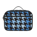 Blue Houndstooth Pattern Print Portable Lunch Bag