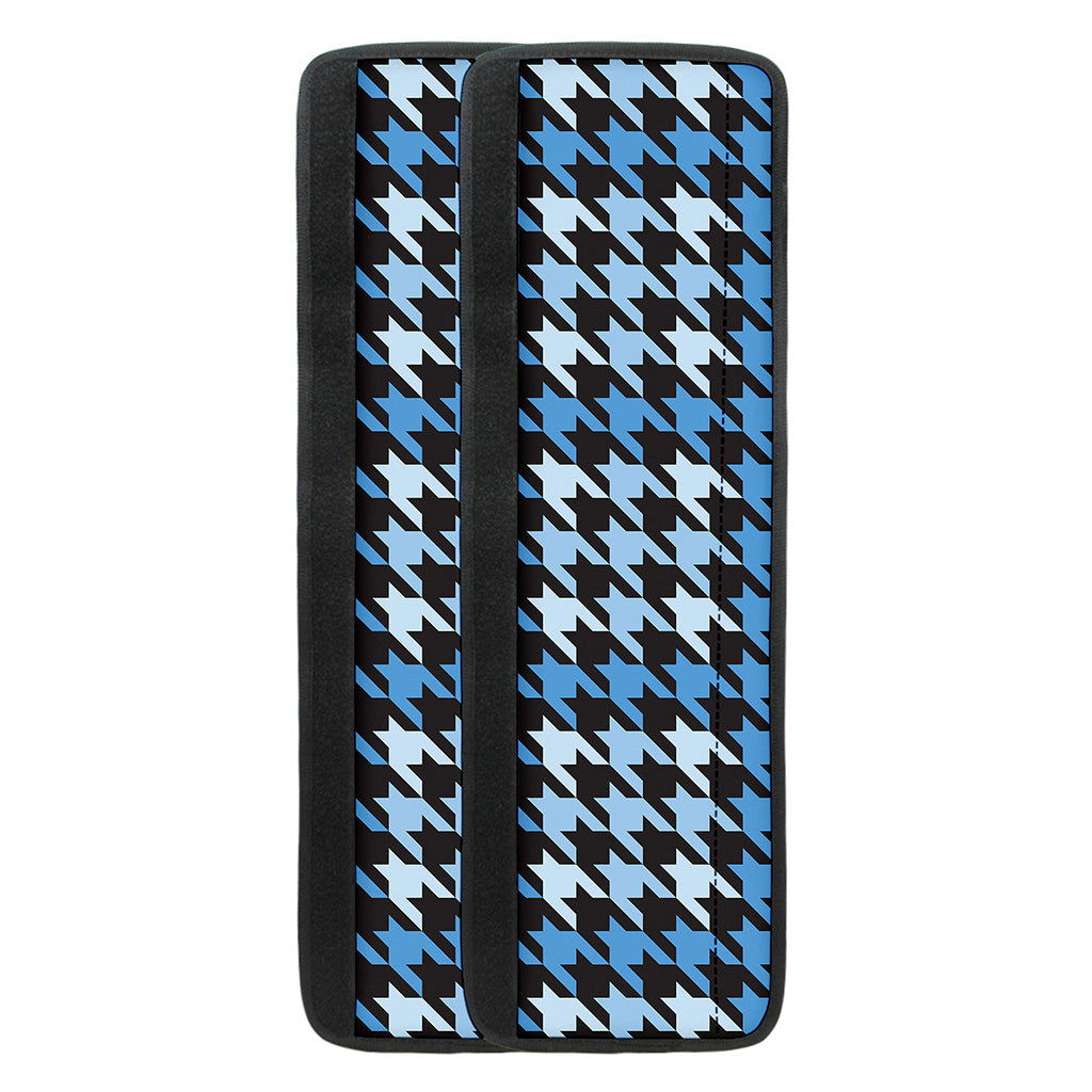 Blue Houndstooth Pattern Print Refrigerator Handle Covers