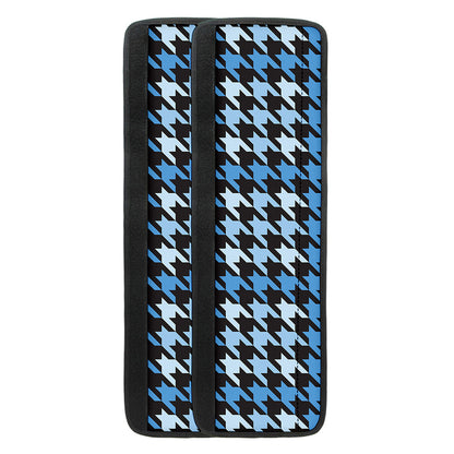 Blue Houndstooth Pattern Print Refrigerator Handle Covers