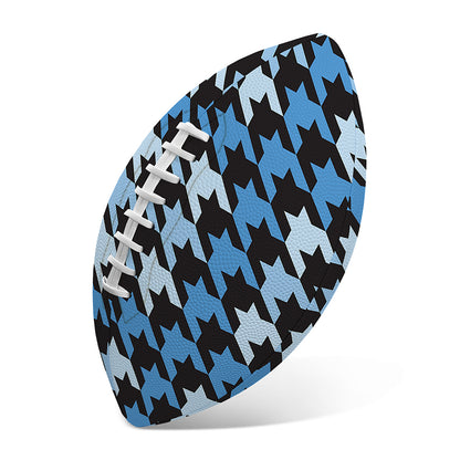 Blue Houndstooth Pattern Print Rugby Ball