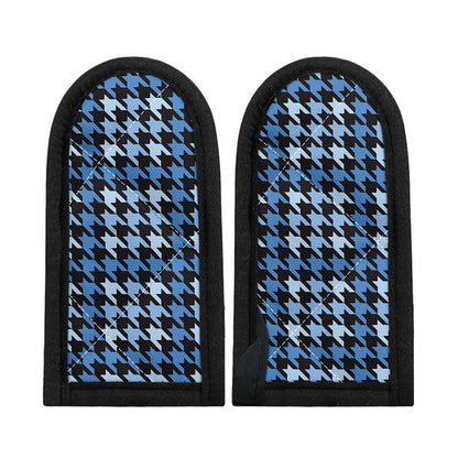 Blue Houndstooth Pattern Print Skillet Handle Cover