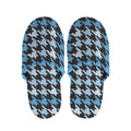 Blue Houndstooth Pattern Print Slippers