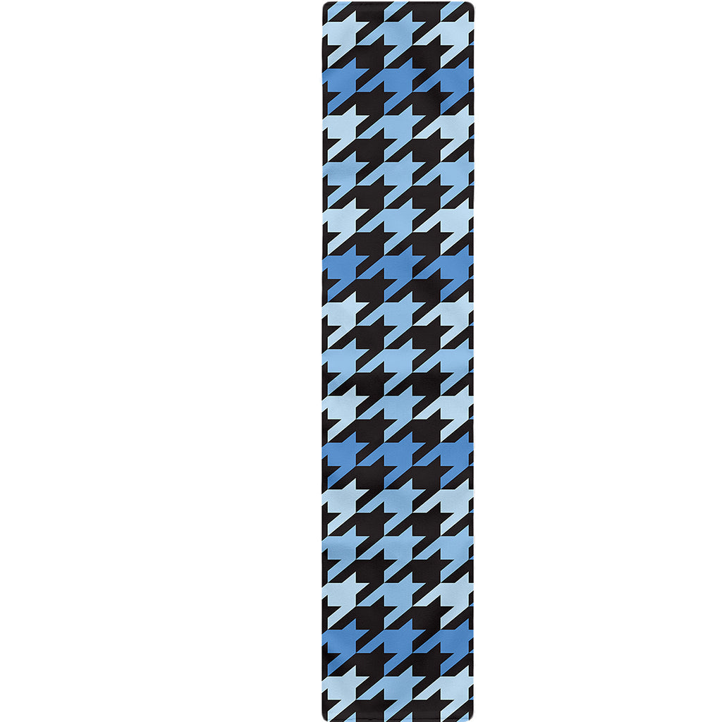 Blue Houndstooth Pattern Print Table Runner