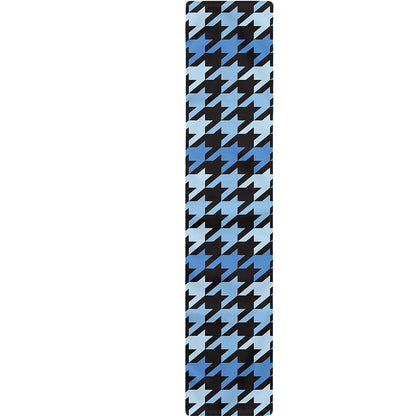Blue Houndstooth Pattern Print Table Runner