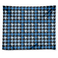 Blue Houndstooth Pattern Print Tapestry