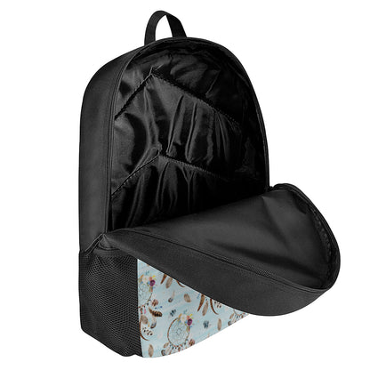 Blue Indian Dream Catcher Pattern Print 17 Inch Backpack