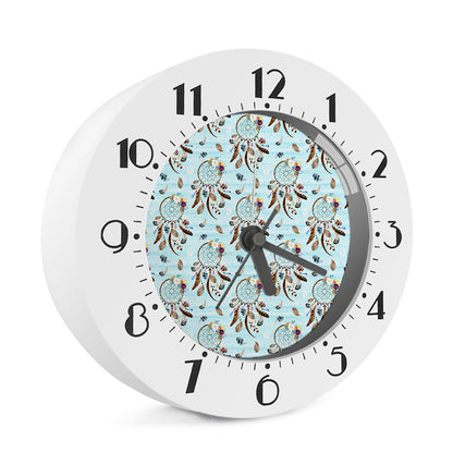 Blue Indian Dream Catcher Pattern Print Alarm Clock