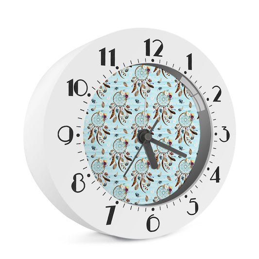 Blue Indian Dream Catcher Pattern Print Alarm Clock