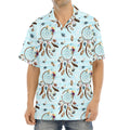 Blue Indian Dream Catcher Pattern Print Aloha Shirt