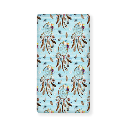 Blue Indian Dream Catcher Pattern Print Baby Crib Sheet