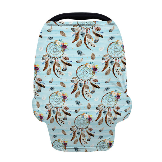 Blue Indian Dream Catcher Pattern Print Baby Seat Cover