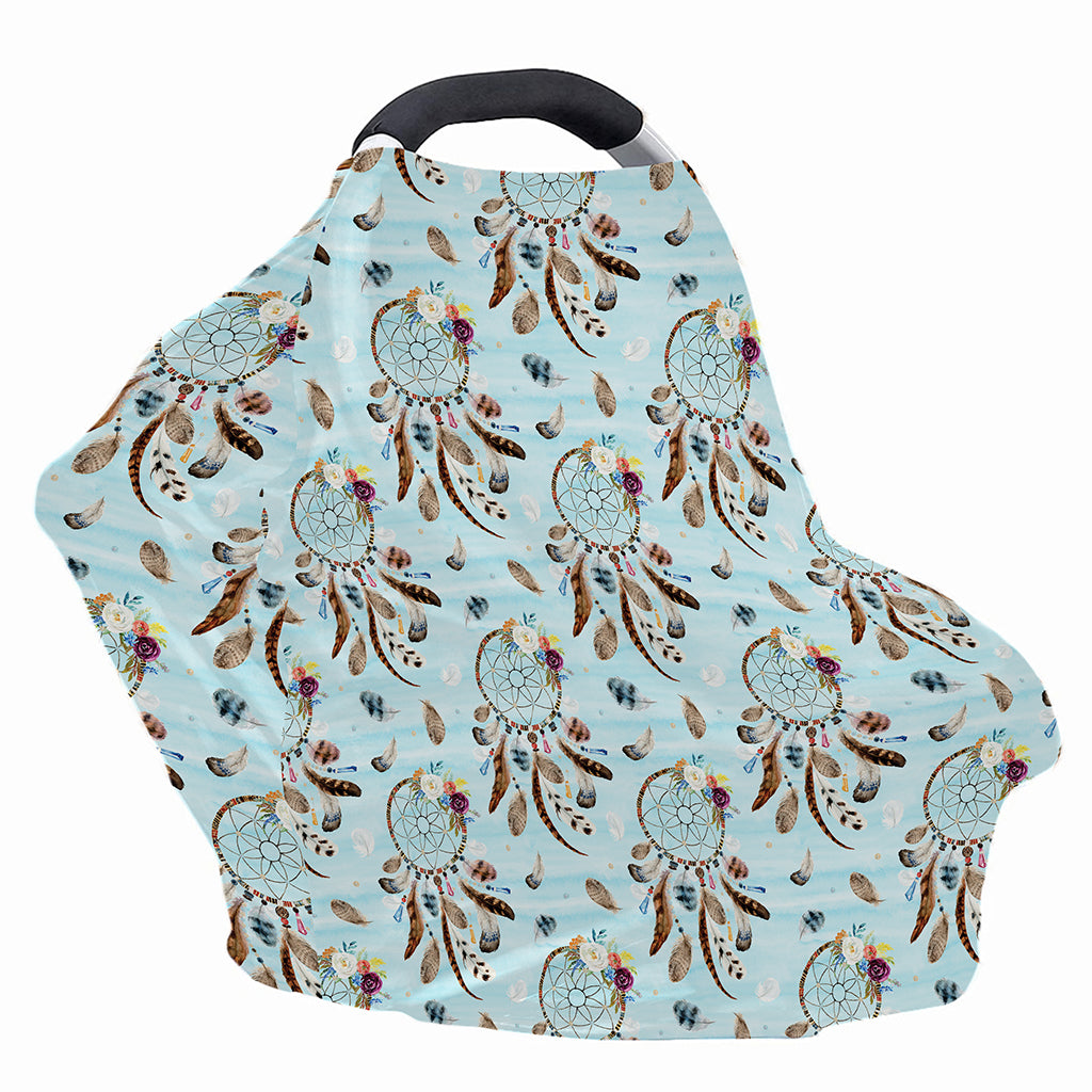 Blue Indian Dream Catcher Pattern Print Baby Seat Cover