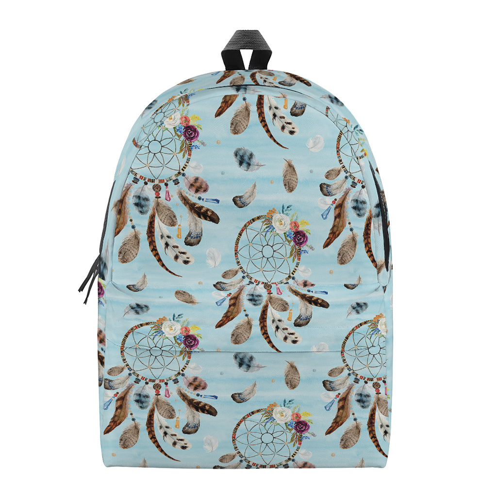 Blue Indian Dream Catcher Pattern Print Backpack