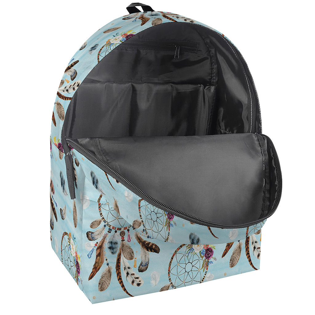 Blue Indian Dream Catcher Pattern Print Backpack