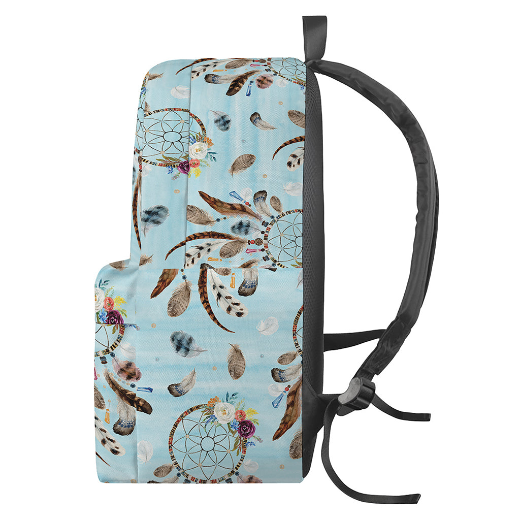 Blue Indian Dream Catcher Pattern Print Backpack