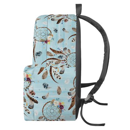 Blue Indian Dream Catcher Pattern Print Backpack