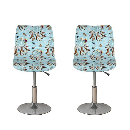 Blue Indian Dream Catcher Pattern Print Bar Stool Covers