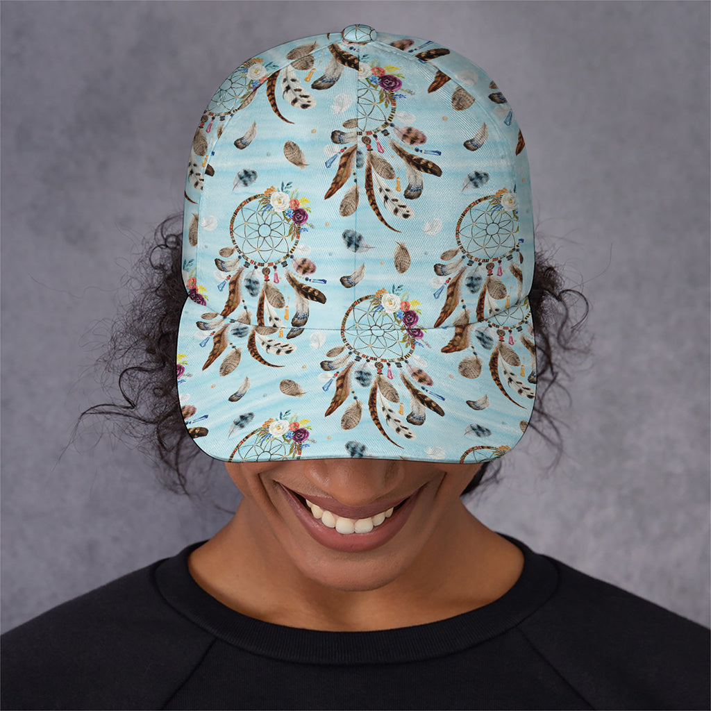 Blue Indian Dream Catcher Pattern Print Baseball Cap