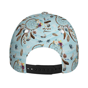 Blue Indian Dream Catcher Pattern Print Baseball Cap