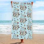 Blue Indian Dream Catcher Pattern Print Beach Towel