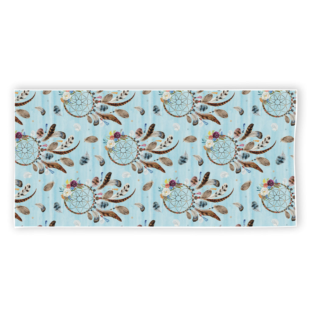 Blue Indian Dream Catcher Pattern Print Beach Towel