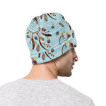 Blue Indian Dream Catcher Pattern Print Beanie