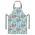Blue Indian Dream Catcher Pattern Print Bib Apron With Pocket