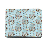 Blue Indian Dream Catcher Pattern Print Bifold Wallet