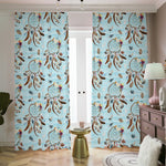 Blue Indian Dream Catcher Pattern Print Blackout Pencil Pleat Curtains