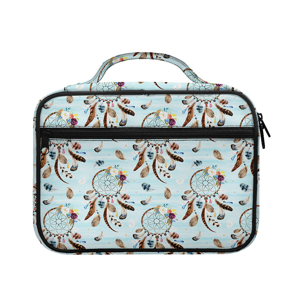 Blue Indian Dream Catcher Pattern Print Briefcase Bible Bag