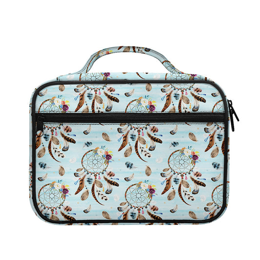 Blue Indian Dream Catcher Pattern Print Briefcase Bible Bag